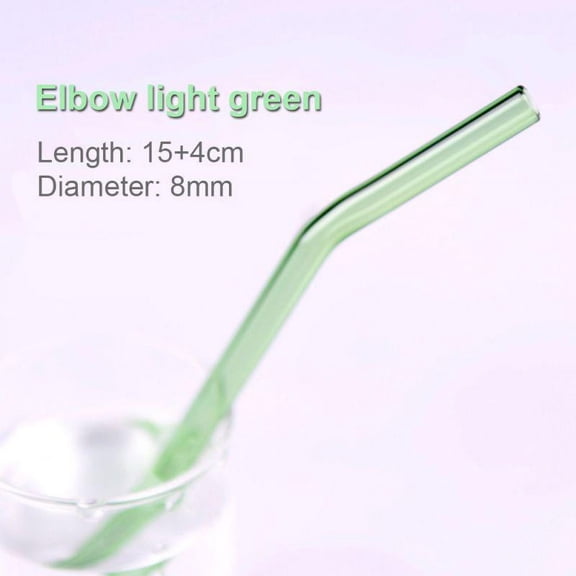 Forzero Glass Straws Drinking Reusable,Heat and High Temperature Resistant Glass Elbow Straw,8mm18cm