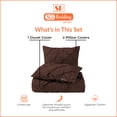 thumbnail image 4 of SGI Bedding 100% Egyptian Cotton 3PC Pinch Duvet Cover Oversized King Chocolate, 4 of 7