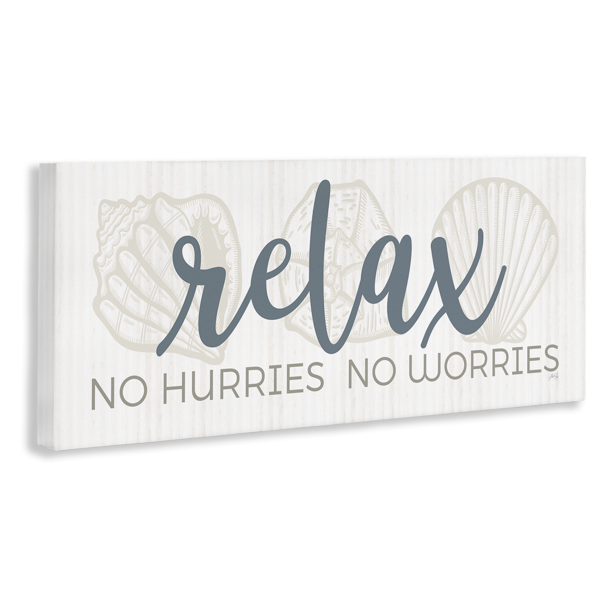 Stupell Industries No Hurries or Worries Text & Numbers Painting Wrapped Canvas Art Print Wall Art, 24 x 10