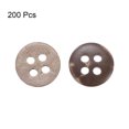 thumbnail image 3 of Uxcell 200pcs Sewing Button 3/8"(10mm) 4 Holes Wooden Round Craft Replacement Buttons, Brown, 3 of 5