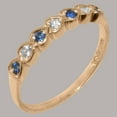 thumbnail image 2 of LBG British Made 18k Rose Gold Natural Diamond & Sapphire Womens Promise Ring - 33 size options - Size 7.75, 2 of 9