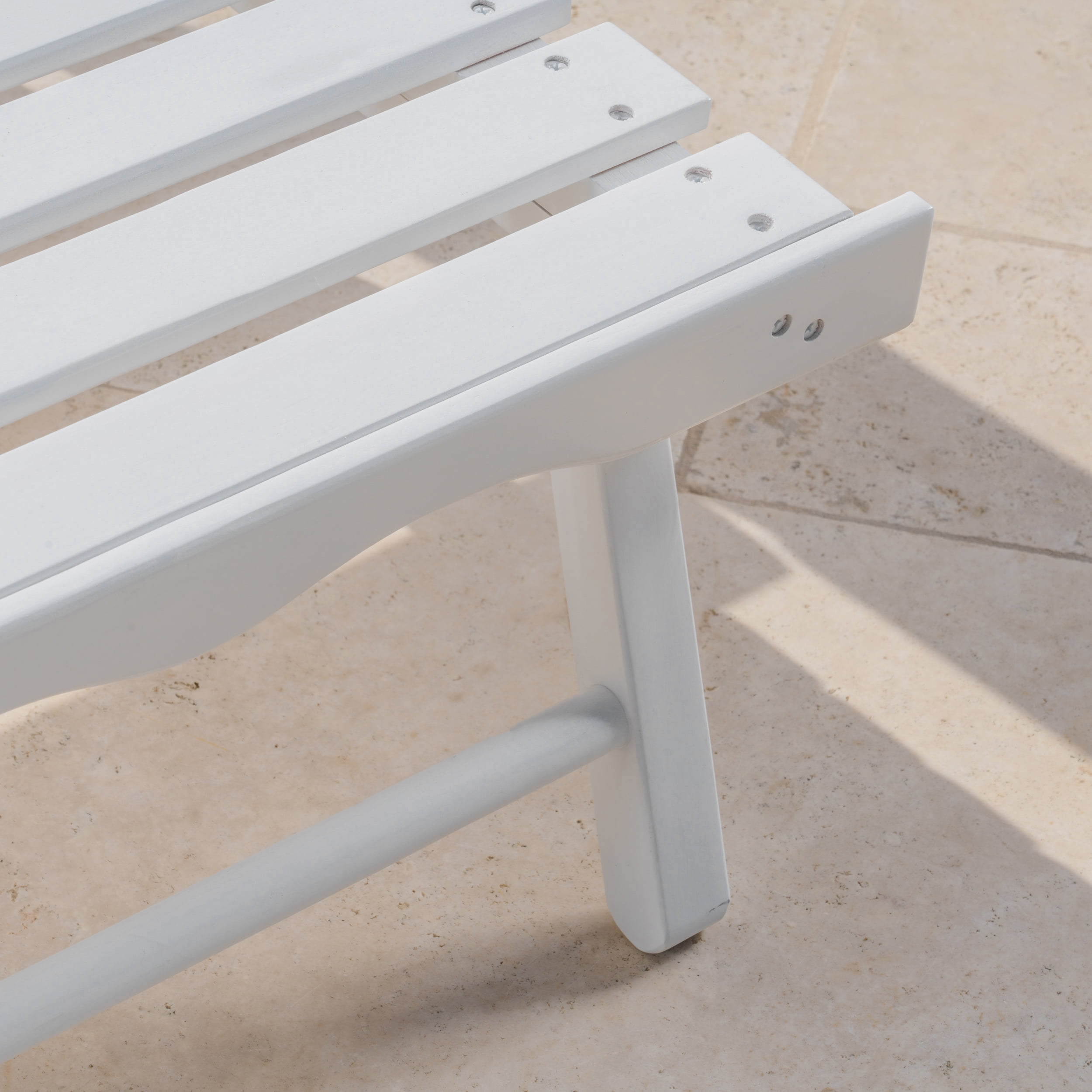 Munoz Reclining Wood Adirondack Chair with Footrest, Set of 2, White