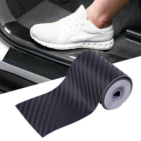 5Pcs 3D Carbon Fiber Car Stickers, Waterproof Self-Adhesive Vinyl Decals for Scratch Hiding and Auto Body Decoration