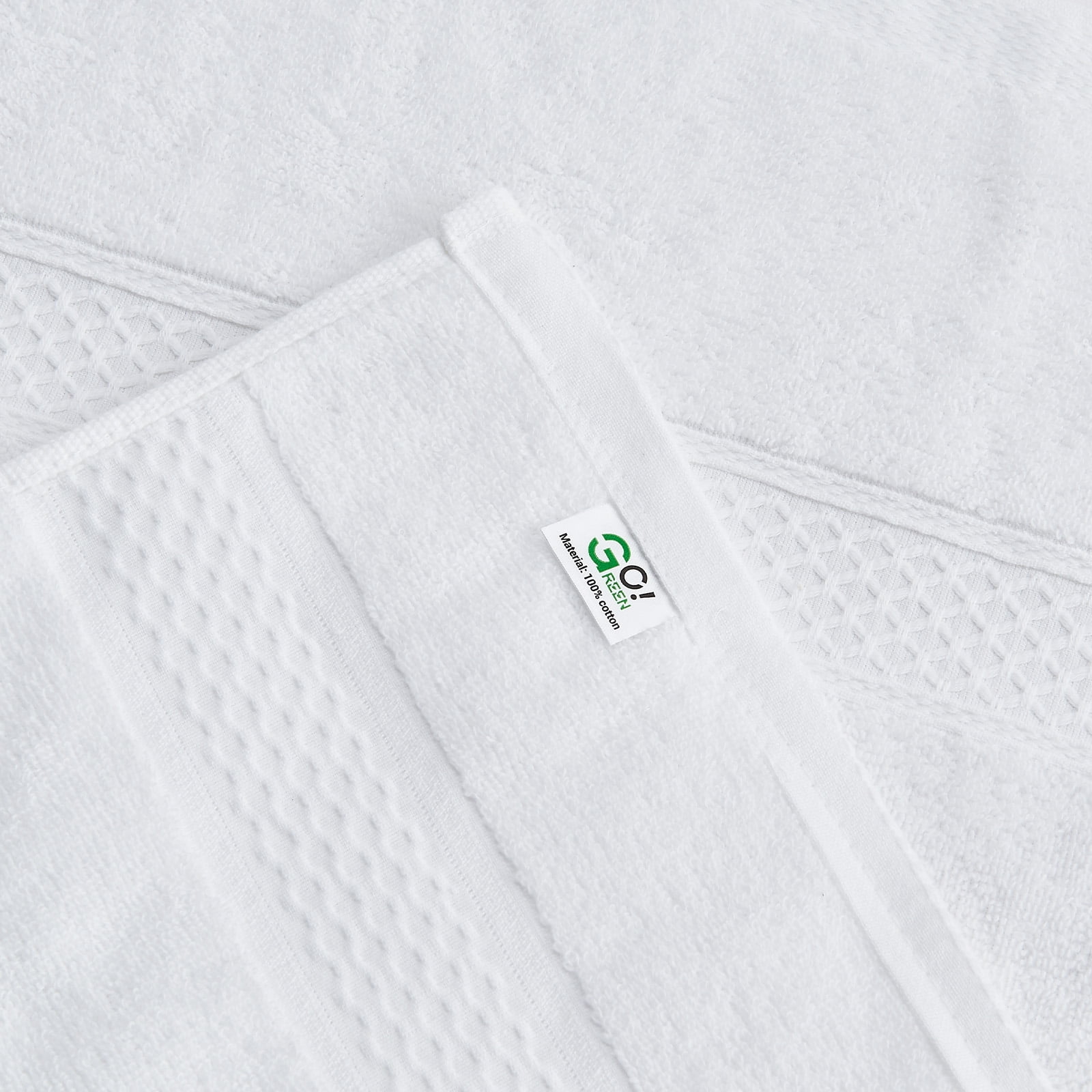 Gogreen 100% Cotton 4-Pack Bath Towel Sets of 4, Bath Towel Highly Absorbent Towels for Bathroom, Gym, Hotel (White)