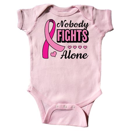 

Inktastic Breast Cancer Awareness Nobody Fights Alone Pink Ribbon Gift Baby Boy or Baby Girl Bodysuit