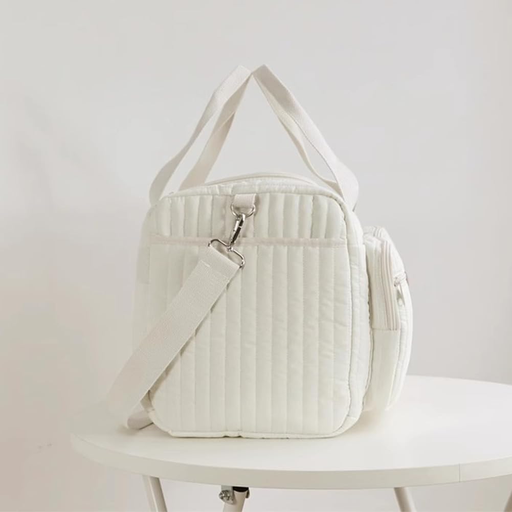SPEKSEE Quilted Diaper Bag Large Capacity Duffle Bag Weekender Bag for Hospital and Weekender Travel