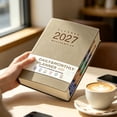 thumbnail image 6 of 2027 Weekly and Monthly Planner, Hardcover Leather Calendar for Office Planning,Khaki, 6 of 6