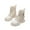 Beige, variant on Girls Ankle Riding Boots Classic Lace up Chunky Boot PU Leather Combat Booties Platform Motorcycle Boots Side Zipper Flatform Casual Shoes Comfy School Boot Waterproof Walking Shoes