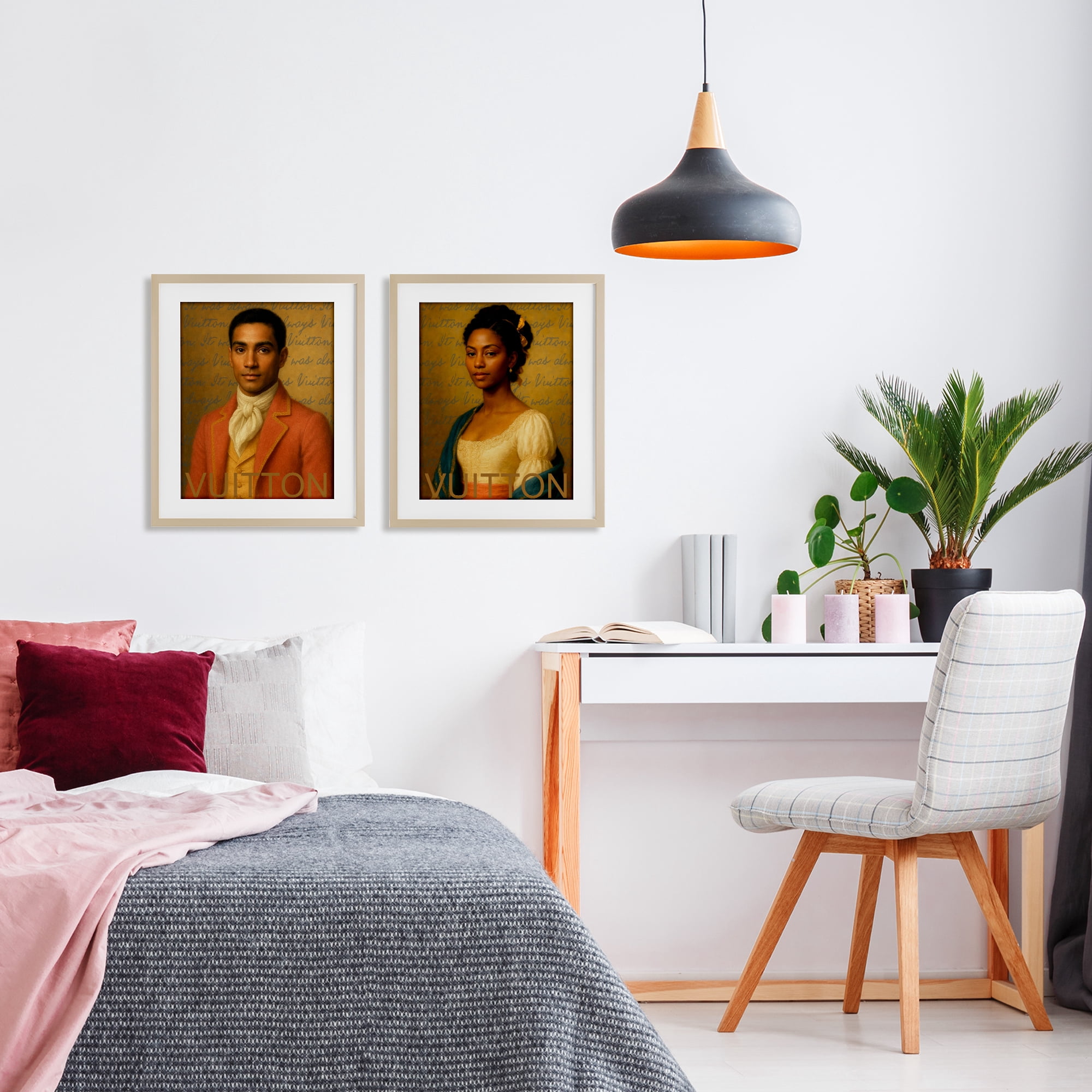Stupell Industries Vintage Fashion Pair 2 Piece Birch Framed Print Under Glass Set, design by Grotto Studios