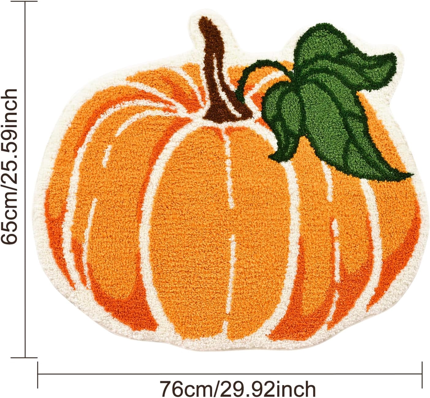 Ikfashoni Fall Bathroom Rug,Orange Pumpkin Bath Mat,Extra Soft Fluffy Absorbent Non-slip Bath Rug,26"x30"