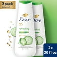 Dove Refreshing Long Lasting Gentle Body Wash Twin Pack, Cucumber and