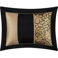 thumbnail image 5 of Nanshing Sibyl 7 Piece Traditional Floral Comforter Set, Black Gold, Queen, 5 of 11