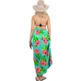thumbnail image 3 of LA LEELA Women's Summer Sarongs Coverups Bikinis Long Vacation Wraps Beachwear Pareos Beach Swim Cover ups Swimsuit Women Sarong for Swimwear One Size Azure, Leaves, 3 of 5