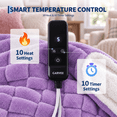 thumbnail image 6 of GARVEE Electric Heated Throw Blanket 50" x 60", Purple Jacquard Flannel Sherpa with 10 Heat Settings & Auto-Off Timer, 6 of 9