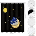 thumbnail image 2 of Astronaut Shower Curtain Funny Spaceman Universe Glaxy Cartoon Shower Curtains Black Sky Stars Moon Shower Curtain for Kids Bathroom Decor Set with 12 Hooks 72x72 inches, 2 of 6