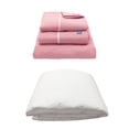thumbnail image 1 of Protector de colchón King Size Ultra + Sábanas Royal Touch Rosa, 1 of 8