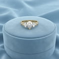 thumbnail image 3 of 1.93 Cts Pear Pearl 925 Sterling Silver Gold Vermeil Three Stone Accent Engagement Valentines Day Gifts Ring For Women, 3 of 6