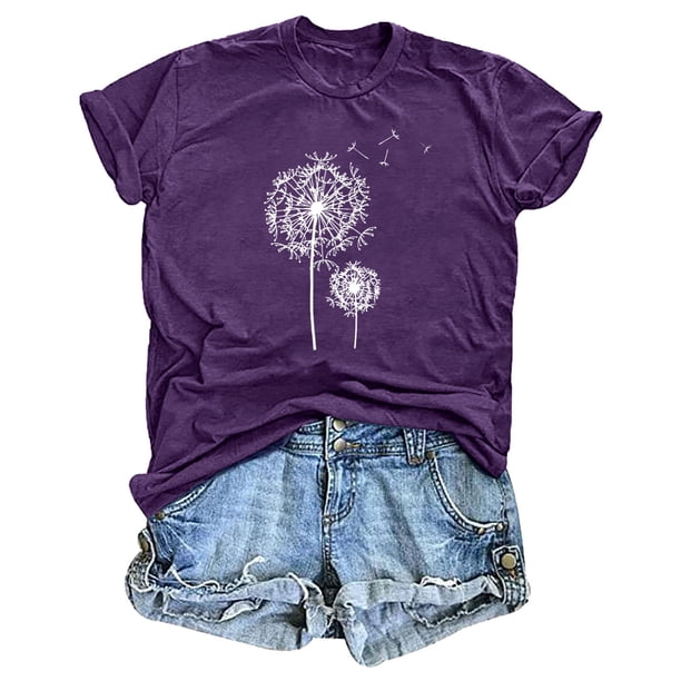 Fiudx Ofertas y Liquidaciones Blusa de Manga Corta con Estampado de Moda para Mujer, Divertida Camiseta con Cuello Redondo