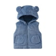 thumbnail image 1 of Children's Winter Solid Sleeveless Hooded Zipper Fleece Warm Coat, 1 of 5