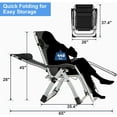 thumbnail image 3 of H&ZT  Chair,Folding Lounge Recliners with Removable Soft Pad,Headrest and Footrest,Sun Tanning Chair for Indoor and Outdoor,Support 440 LBS (1, Deep Black), 3 of 7