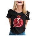 thumbnail image 1 of TSADFHJI Hauts Col en V pour Femmes Mode Décontractée Manches Courtes Col Rond T-Shirt Imprimé Ample TG Noir, 1 of 4
