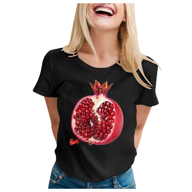 TSADFHJI Hauts Col en V pour Femmes Mode Décontractée Manches Courtes Col Rond T-Shirt Imprimé Ample TG Noir