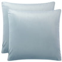 PiccoCasa 18"x18" Euro Velvet Throw Pillow Covers Pack of 2, Pale Blue