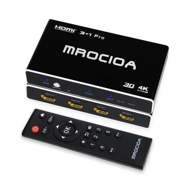 Interruptor HDMI con Arco, Divisor HDMI 4k60hz con Control Remoto, Soporte de Conmutador HDMI 2.0 de 3 Puertos ARC Cedr HDR HDCP 2.2 para PS4, Xbox, TV Box, Blu-Ray, HDTV, Monitor, Proyector