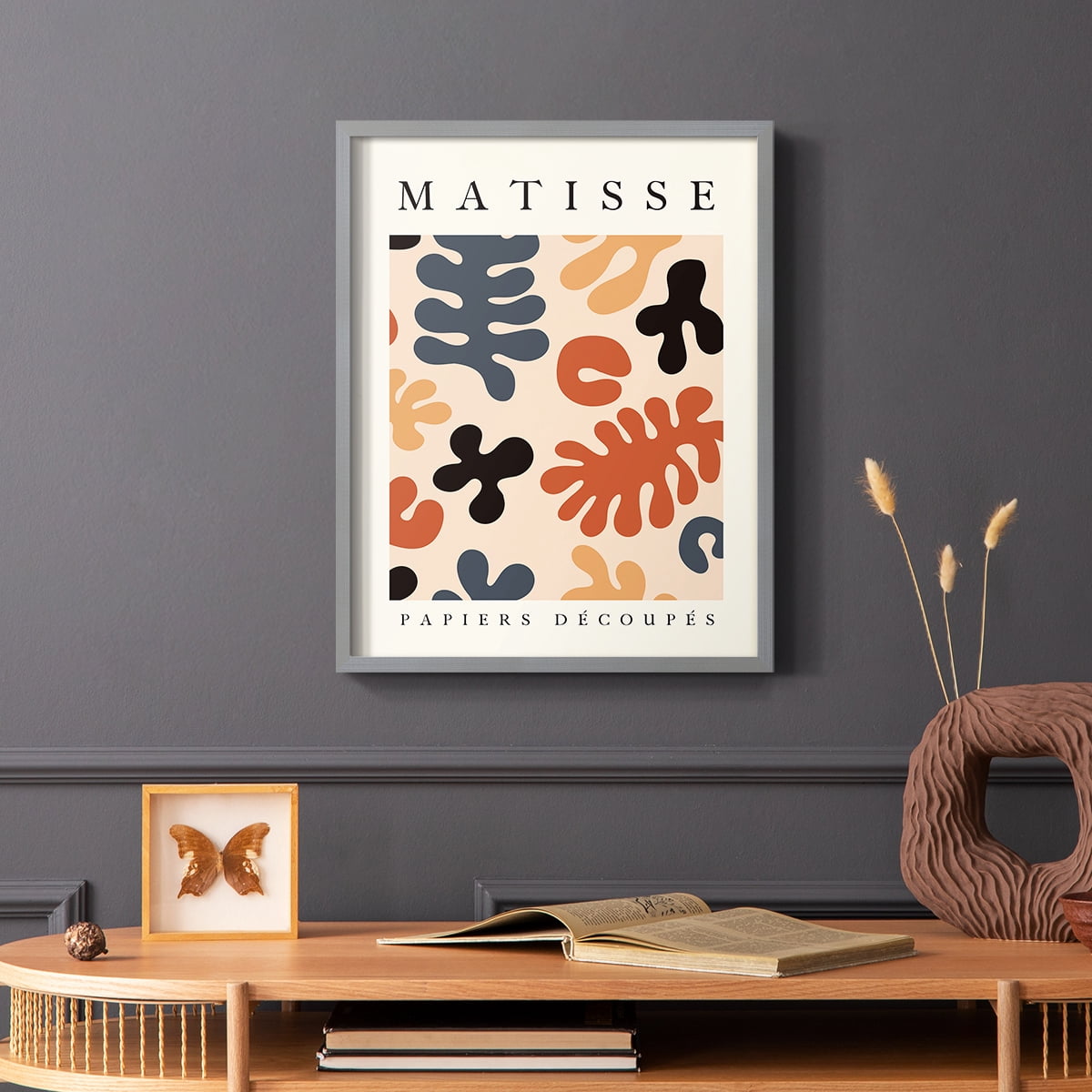 Matisse CDVI in Gray Solid Wood Framed Print No Nail Hanging