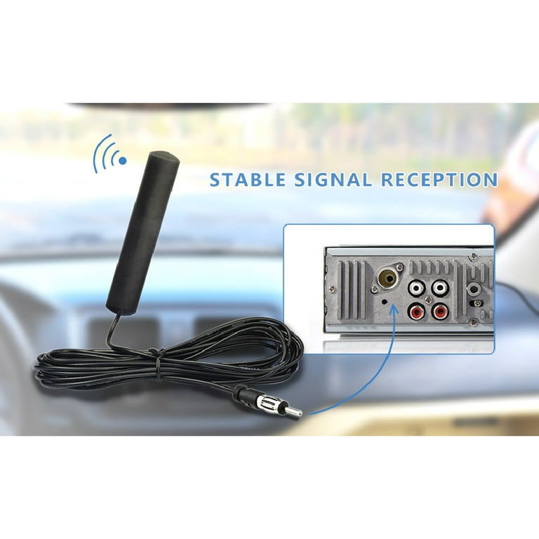 Eightwood Autoradio Antenne FM Car Radio Antenne Radio Patch  Windschutzscheiben Paste, 3m Kabel + DIN Buchse 41585 auf ISO Adapter für  Autos Radio