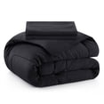 thumbnail image 5 of Peace Nest Hotel Collection Satin Silky All Season Down Alternative Comforter for a Restful Night's Sleep, Black, Queen, 5 of 6