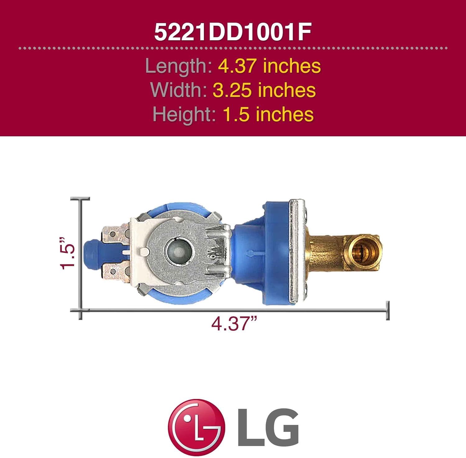 Genuine LG 5221DD1001F Dishwasher Water Inlet Valve