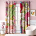 thumbnail image 3 of Pink Floral Blackout Curtains, Colorful Flowers Botanical Cottage Core Leaf Print Curtains Grommet Curtains & Drapes Thermal Curtains Window Treatments 53"W x 63"L (Pack of 2), 3 of 6