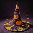 thumbnail image 4 of Witch Hat for Women Halloween Vintage Floral Pointed Wizard Hat Ghost Wide Brim Quilted Cosplay Costume Accessories Adults, 4 of 4