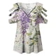 thumbnail image 4 of Puntoco Blusa de manga corta con cuello en V y cremallera con hombros descubiertos para mujer Puntoco Puntoco-7471, 4 of 4