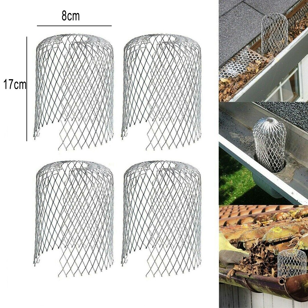 4Pcs Gutter Guards Expandable Aluminium Filter Strainer, Gutter