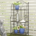 thumbnail image 3 of DecMode 8", 6", 5"H Indoor Outdoor Blue Porcelain Geometric Planter with Attached Saucer (3 Count), 3 of 9