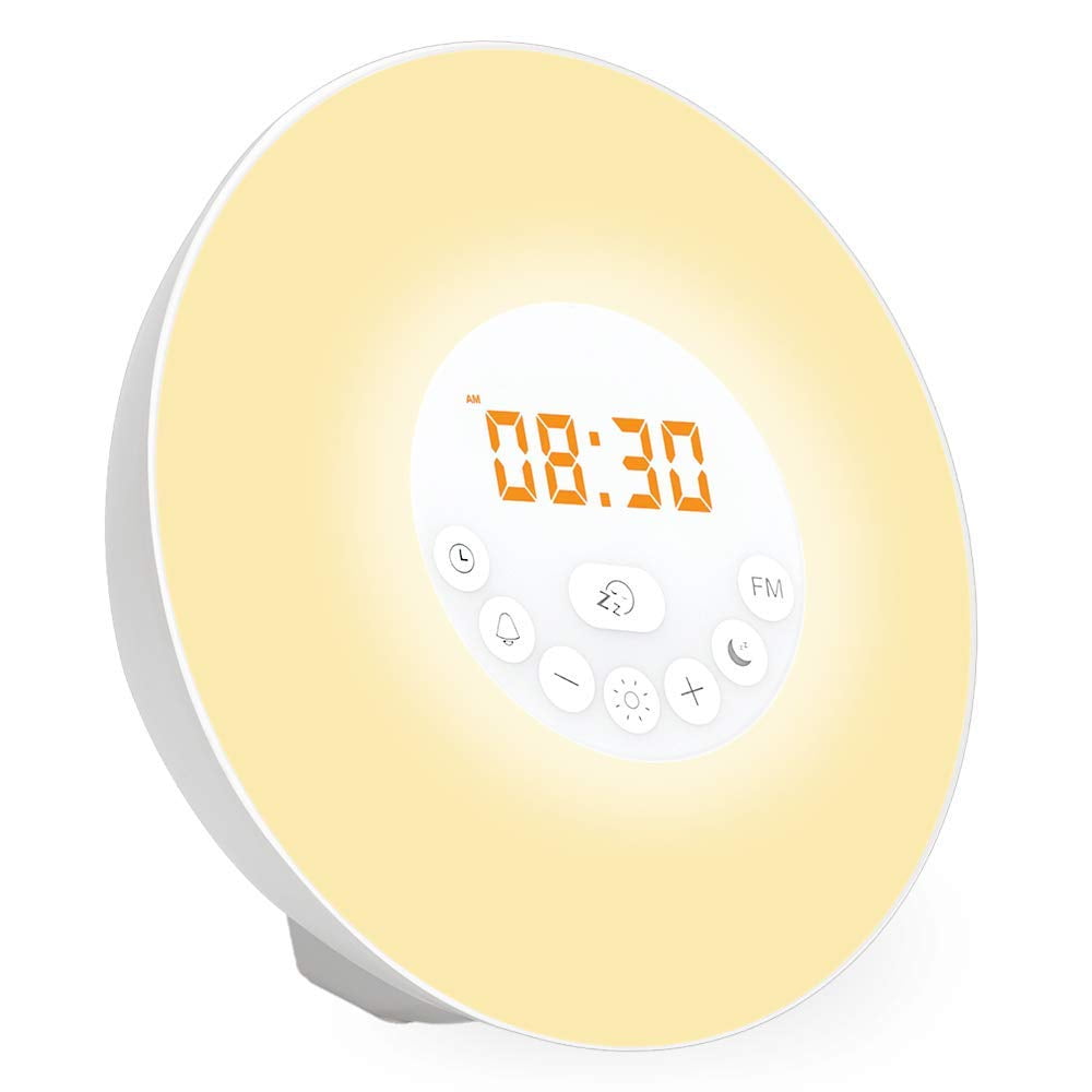 Sunrise Alarm Clock for Heavy Sleepers with 7 Nature Sounds, FM Radio