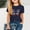Navy, variant on Short T-Shirts Sleeve Kids Girls Round Neck Shirt Printed Loose Blouses Shirt Top Blue Size 5 Years