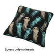 thumbnail image 3 of Throw Pillow Covers, Abstract Jellyfish Print Black Soft Square Pillow Cases with Invisible Zipper for Couch Bed Sofa, Farmhouse Fall Home Decor 20"x20", 3 of 7