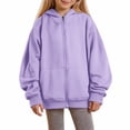 thumbnail image 2 of GiLiling Kids Teen Boys Girls Zip Up Hoodie Long Sleeve Warm Fleece Sweatshirt Oversized Jacket with Pockets Casual Fall Fashion Outfit (Purple, 11-12 Years), 2 of 4
