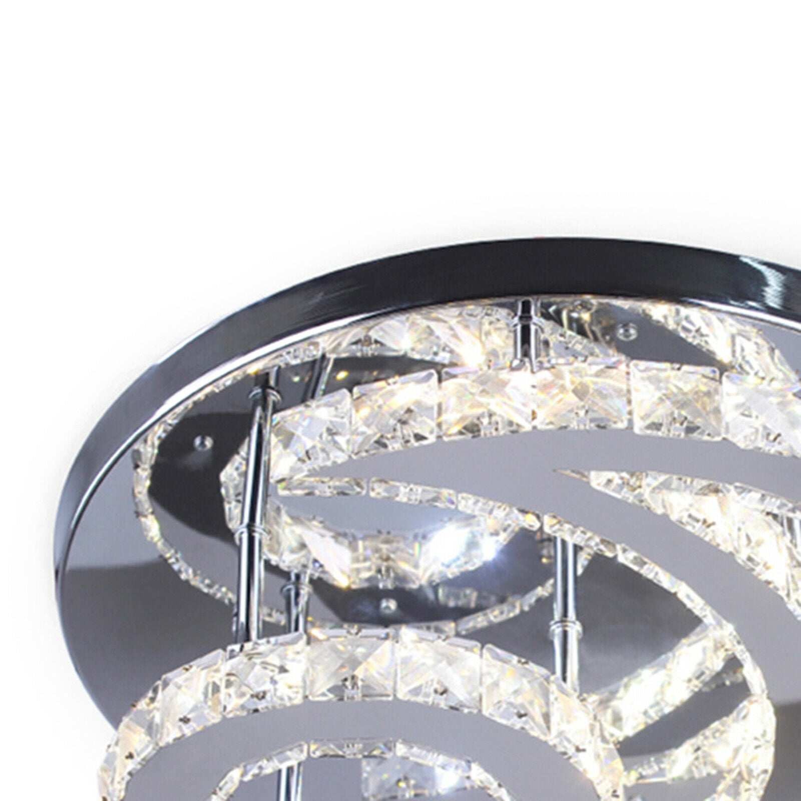 Modern Crystal Led Chandelier Moon Shaped Lamp Fixture Ceiling Pendant Light Crystal LED Ceiling Light Fixture Chandelier Lighting Modern Pendant Lamp Indoor Moon Shaped Lamp Ceiling Pendant Light