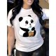 thumbnail image 1 of Women's Cute Panda Graphic T-Shirt - Beige, Soft & Breathable Cotton, Casual Short Sleeve Top with Round Neckline, Perfect for Spring/Summer, Everyday Tshirt|Playful Graphic Tee|Cotton Fabric, Panda, 1 of 6