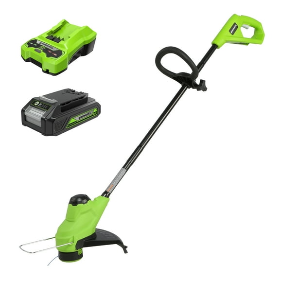 Coupe-bordures Greenworks 24V 10" TORQDRIVE™, batterie 2,0 Ah et chargeur inclus