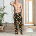 thumbnail image 5 of Uemuo Forest Animal Faces Pattern Men's Wide Leg Palazzo Lounge Pants with Pockets Light Weight Loose Comfy Casual Pajama Pants-Small, 5 of 9