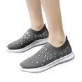 thumbnail image 4 of NexTorq Womens Gym Shoes, Shoes for Women Sneakers, Women's Rhinestones Mesh Sport Slip-on Shoes,Non Slip Arch Breathable Lightweight Casual Sock Sneaker Nurse Shoes, Gray, 5.5, 4 of 4