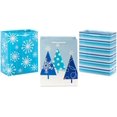 thumbnail image 1 of Sacs Cadeaux Moyens pour les Fêtes (Bleu et Blanc, Lot de 3), 1 of 6