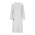 thumbnail image 4 of Gamivast Sweater Dresses for Women V-Neck Long Sleeve Knee Length Dress Loose Fit Casual Style Soft Knitted Sun Dress Fall Winter Daily Wear Outfits, 4 of 8
