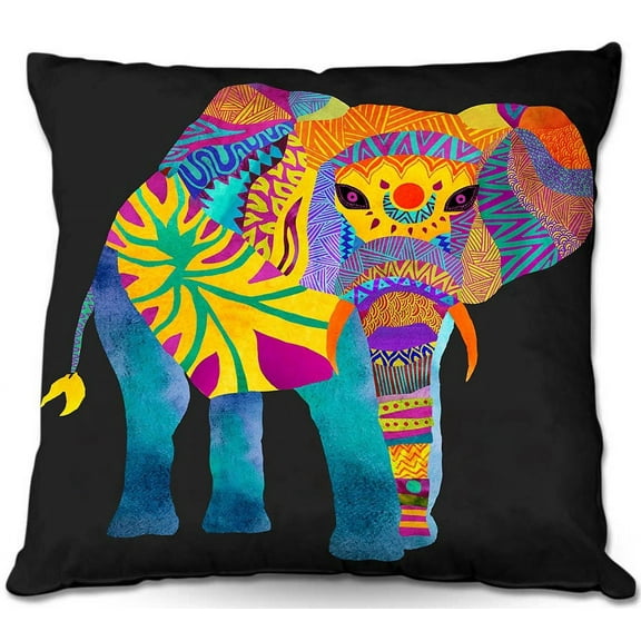 DiaNoche Designs Throw Pillows from Artist Pom Graphic Design - Whimsical Elephant II