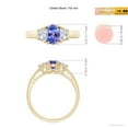 thumbnail image 4 of ANGARA Natural Three Stone Oval Tanzanite and Half Moon Diamond Ring in 14K Yellow Gold for Women (Size-7x5mm) | December Birthstone, Anniversary, Jewelry Gift for Women | Natural Tanzanite Ring, 4 of 8